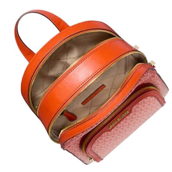 NEW Michael Kors Jaycee Medium Zip Pocket Backpack Bag Red Clay Shoulder main image 4